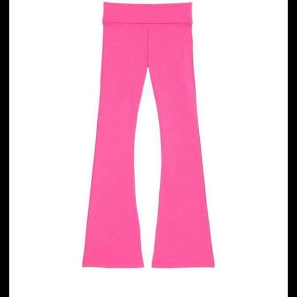 Pants - Y2K Victorias Secret PINK Bling Foldover Flare Leggings